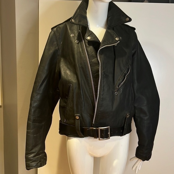 Harley Davidson Sz 42 Vintage 1970’s Leather Motorcycle Jacket - Picture 1 of 16